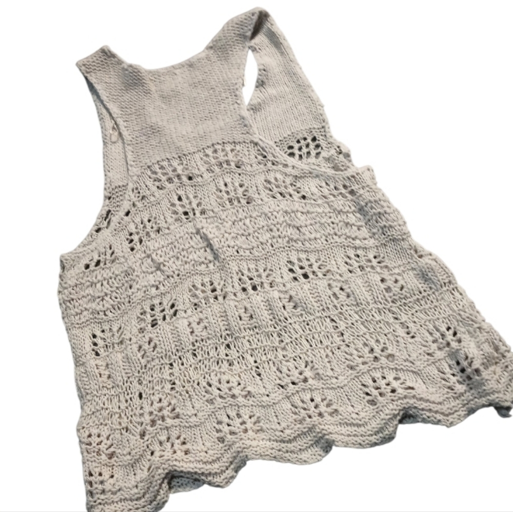SAINT TROPEZ WEST L Crotchet Tank Top Cover Up - Picture 5 of 5